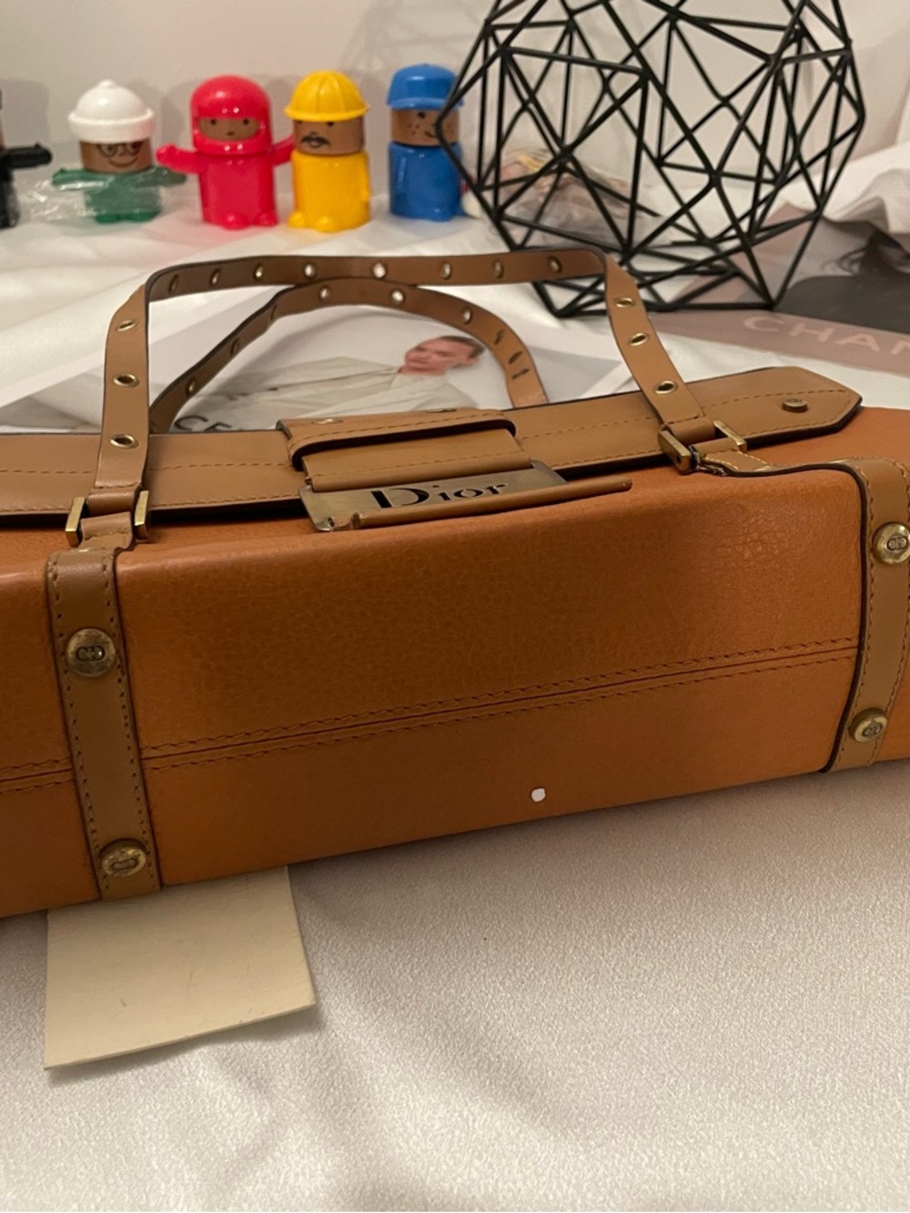 Rare Vintage Dior Punk Line Shoulder Bag - Tan/Brown Leather - Iconic! - Picture 5 of 14